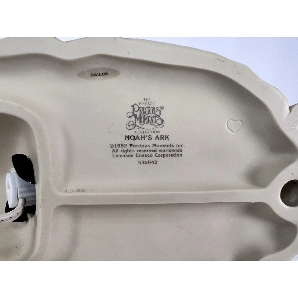 Noah's Ark Nightlight Vintage Precious Moments 2 by 2 Porcelain (Please‎ Read)